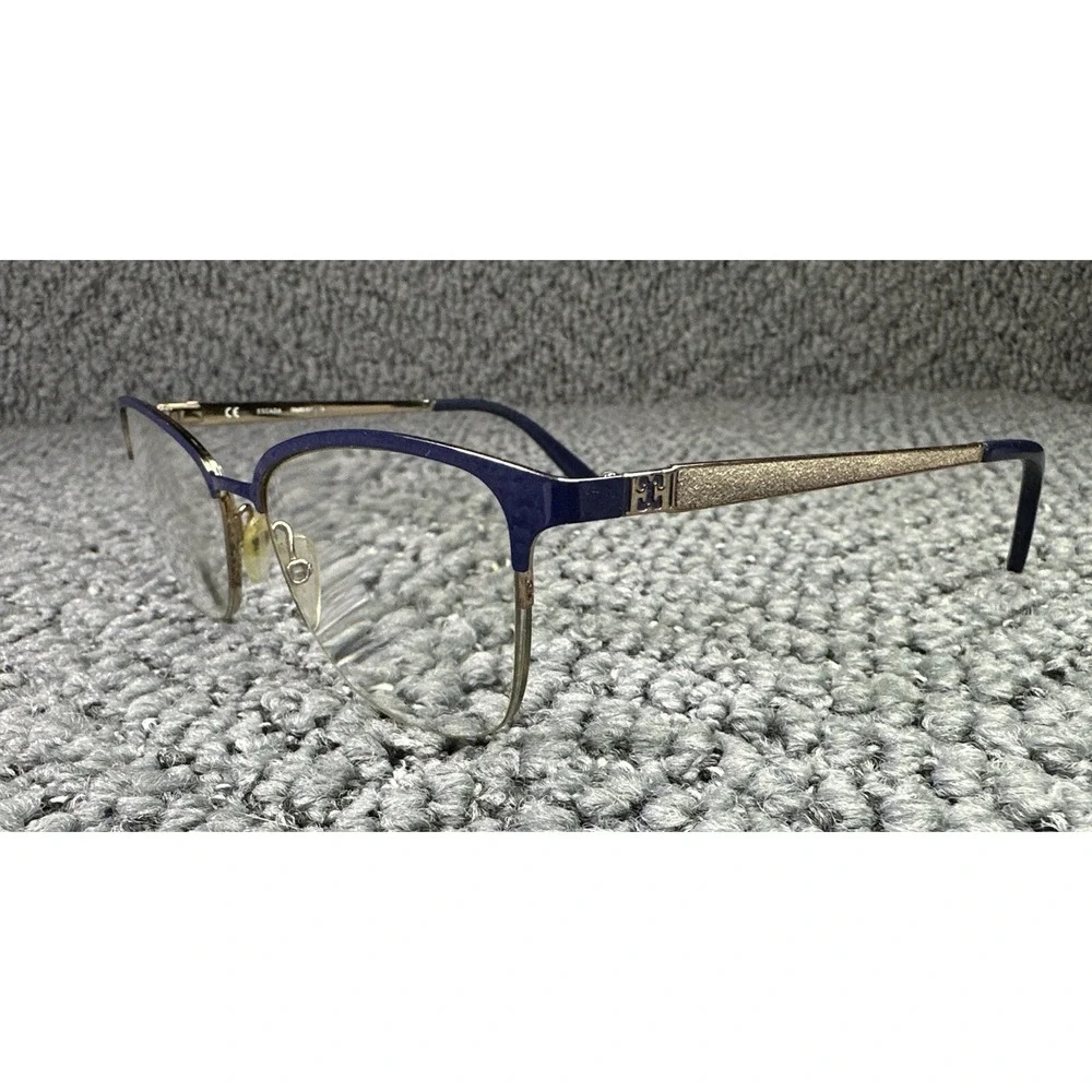 Escada Eyeglasses FRAME ONLY VESB01K 0H60 Blue/Gold 52-18-135‎ Metal